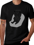 Chill Cat T-Shirt - Relaxed Black Cat with Headphones