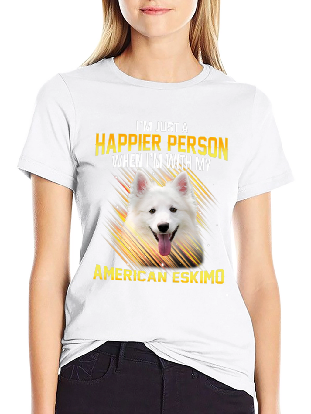 Happier With American Eskimo T-Shirt