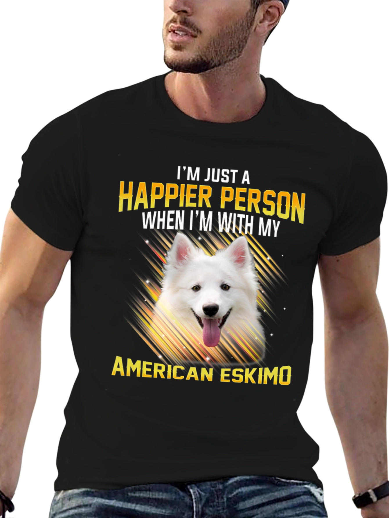 Happier With American Eskimo T-Shirt
