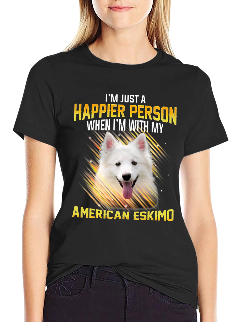 Happier With American Eskimo T-Shirt