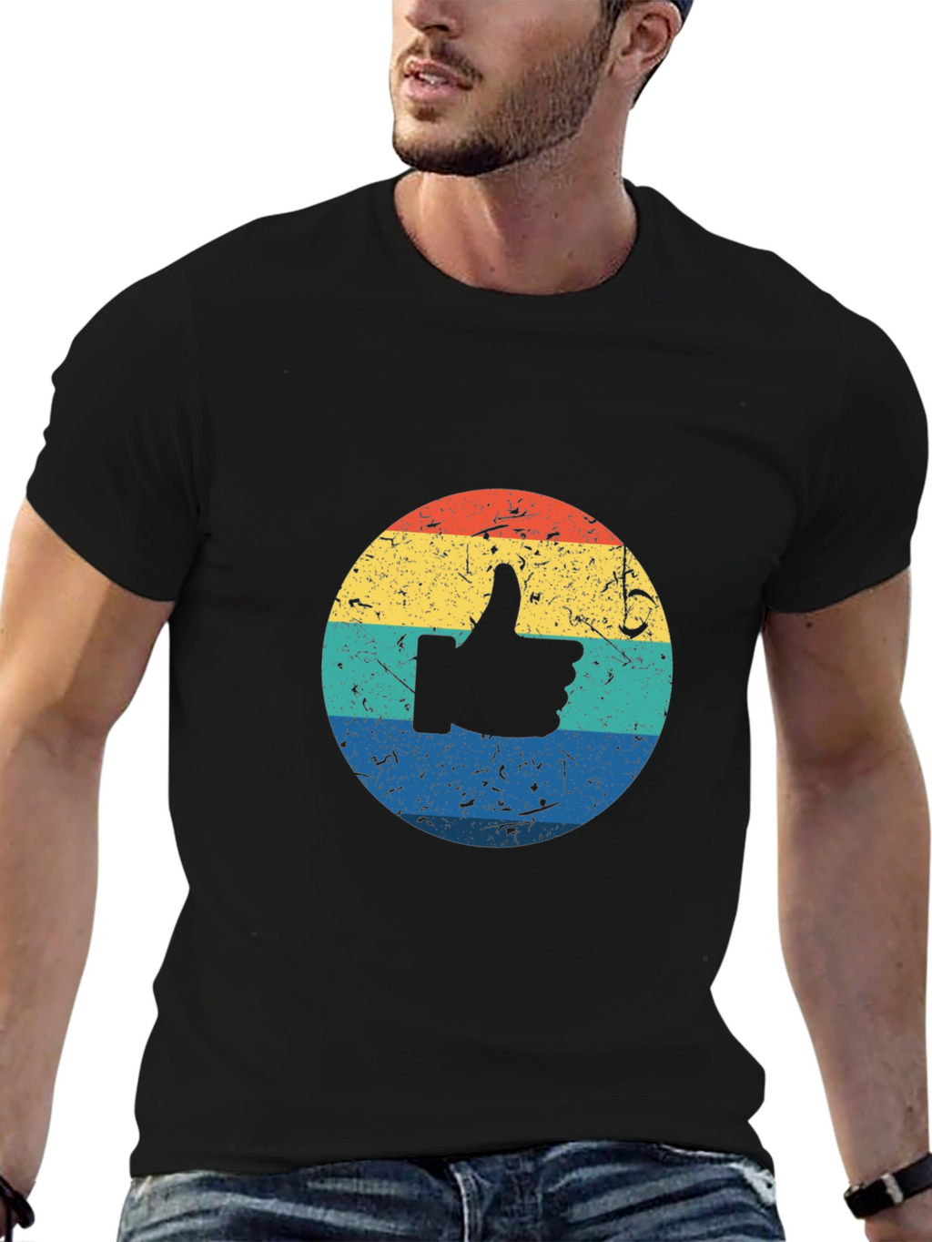 Retro Thumbs Up Graphic T-Shirt