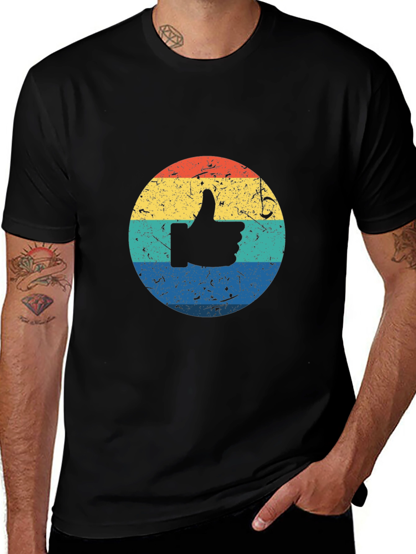 Retro Thumbs Up Graphic T-Shirt