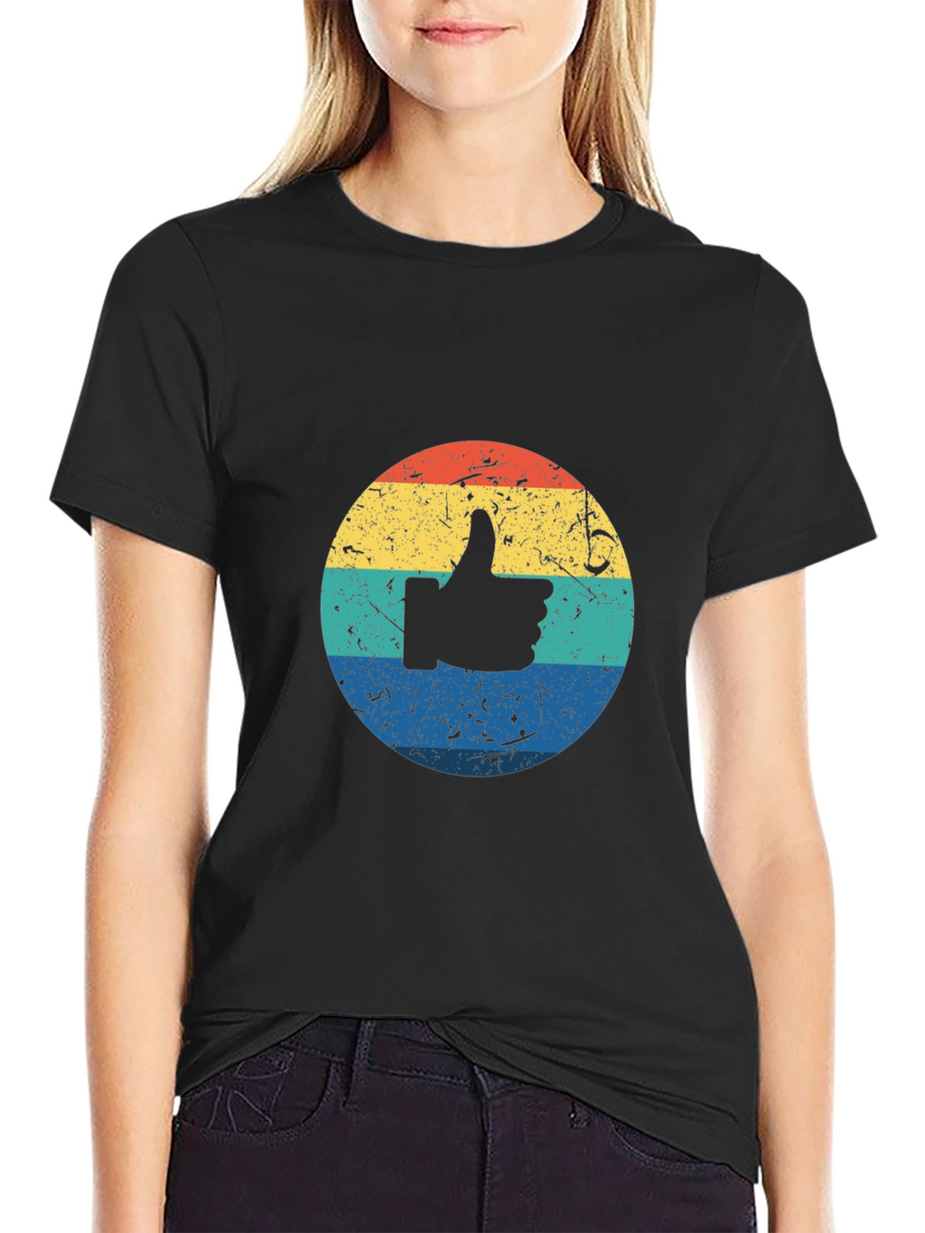 Retro Thumbs Up Graphic T-Shirt