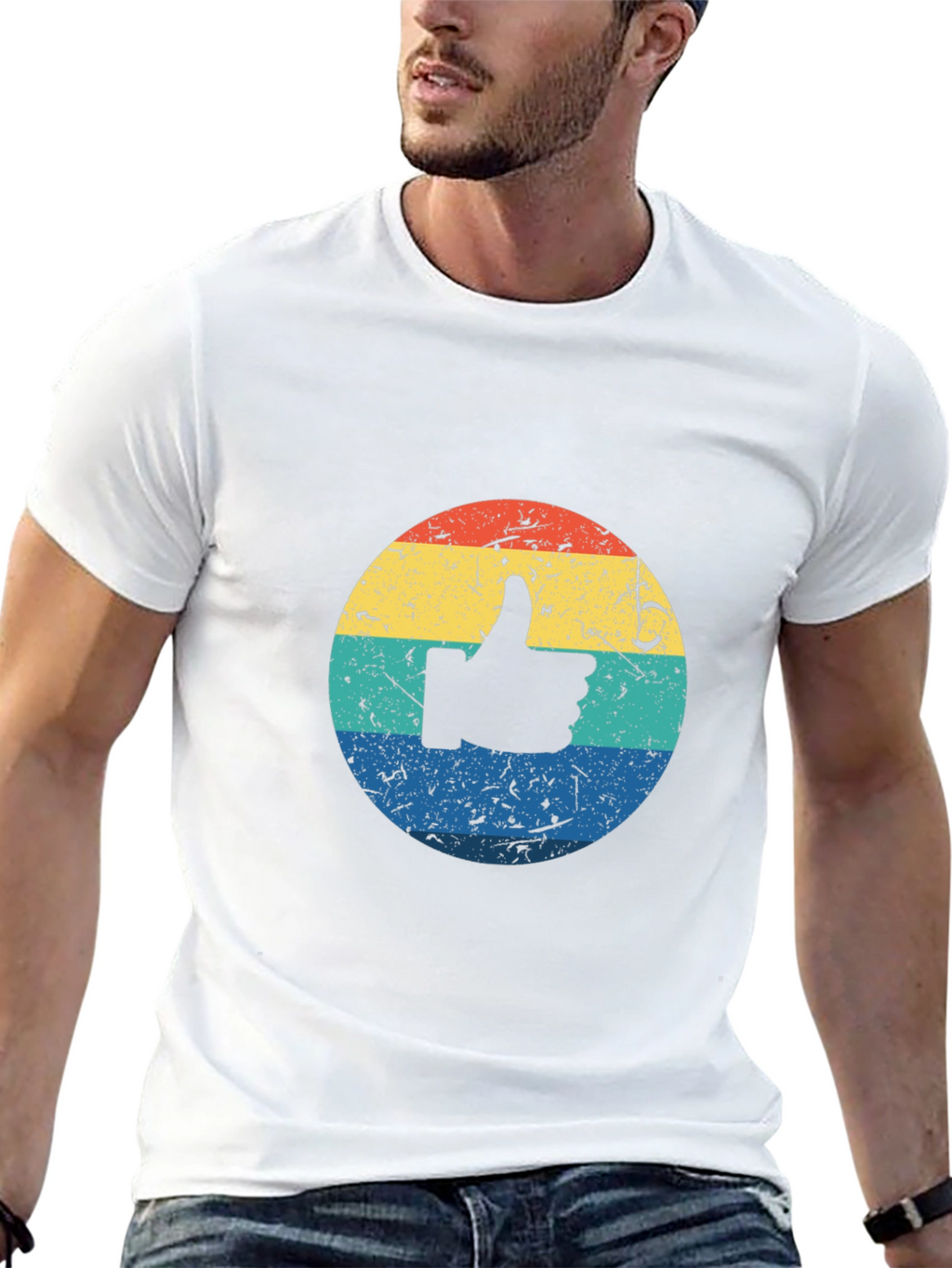 Retro Thumbs Up Graphic T-Shirt