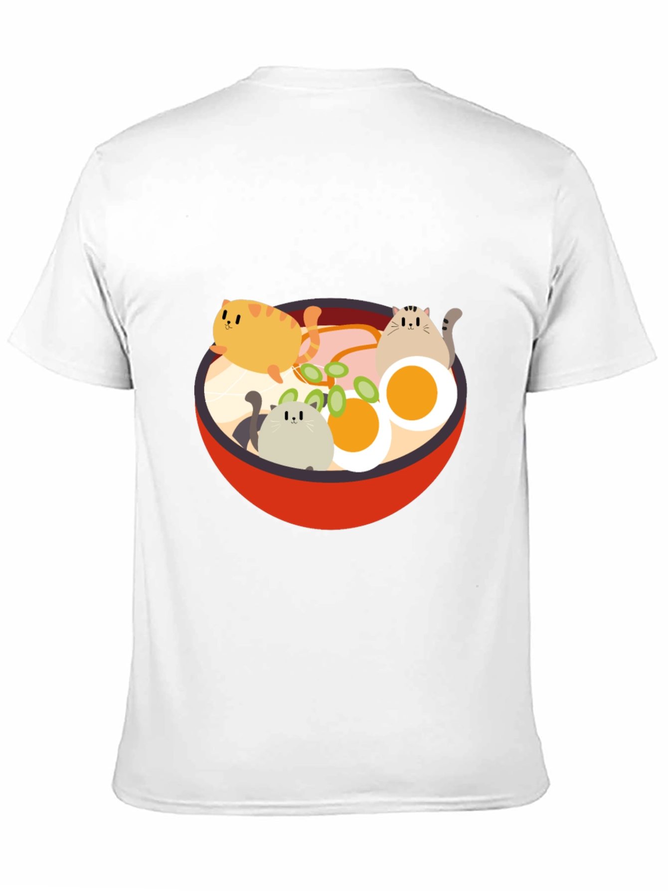 Cat Ramen T-Shirt - Kawaii Noodle Bowl Design