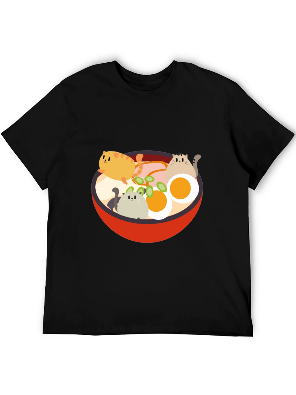 Cat Ramen T-Shirt - Kawaii Noodle Bowl Design