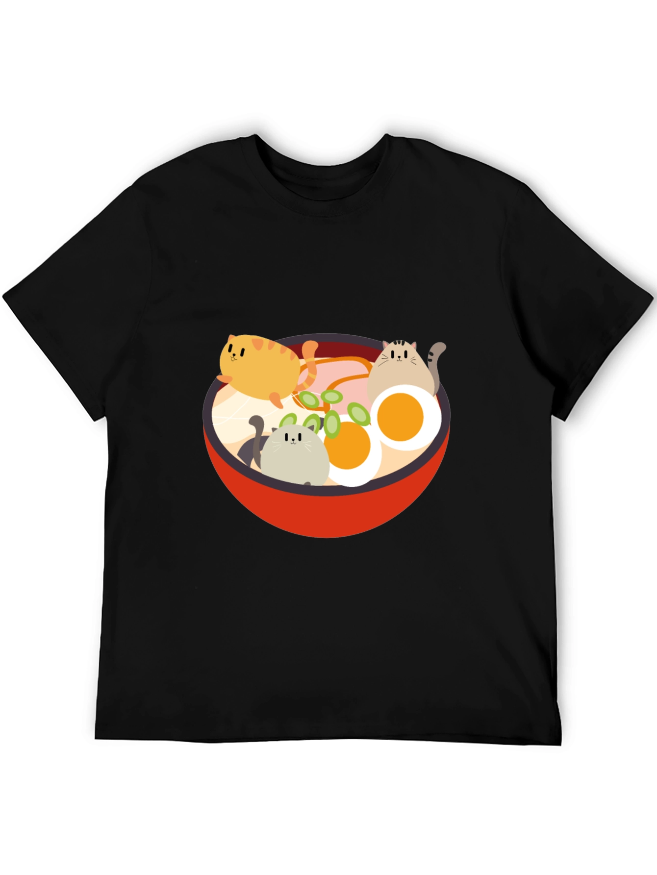 Cat Ramen T-Shirt - Kawaii Noodle Bowl Design