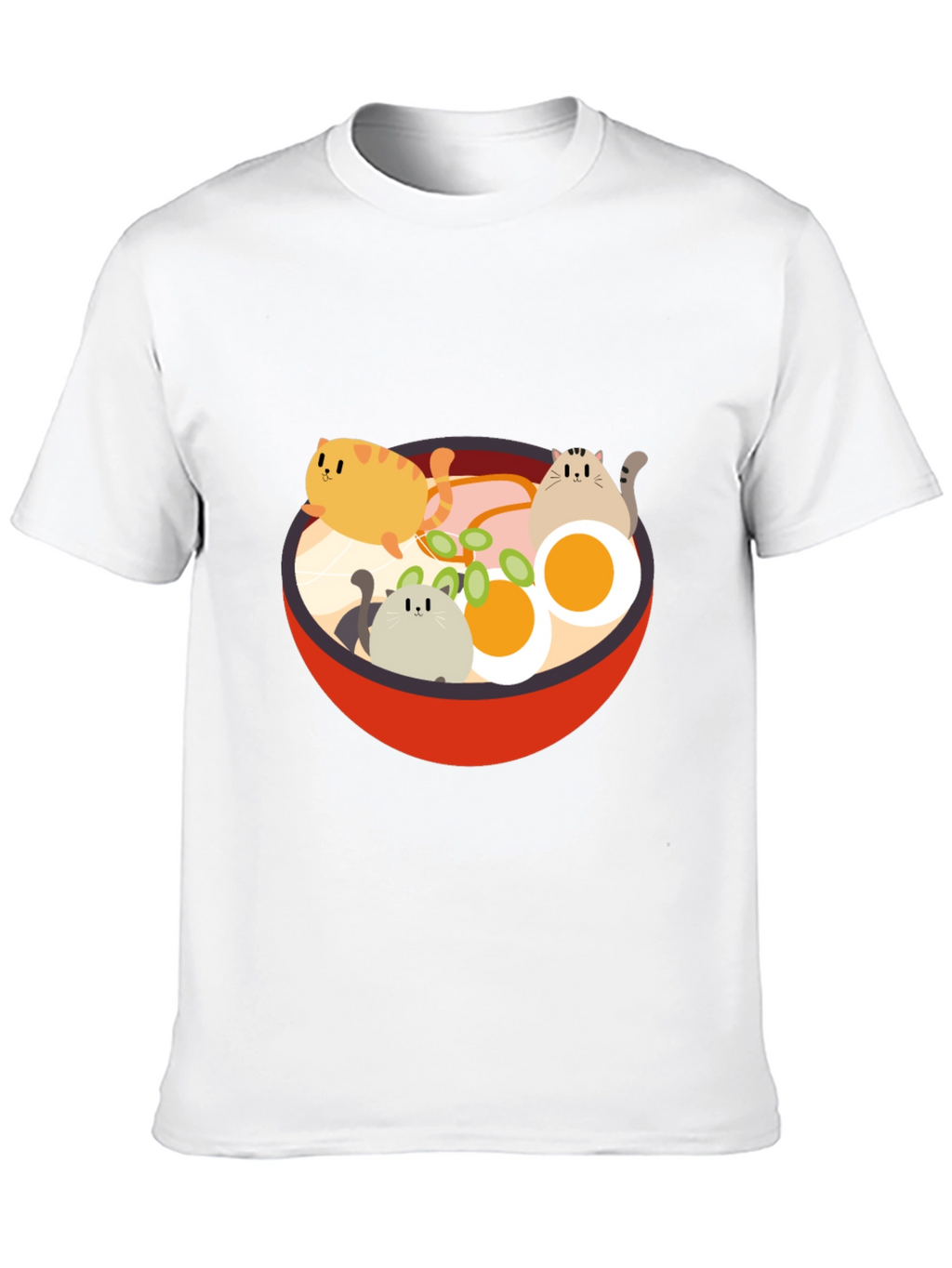 Cat Ramen T-Shirt - Kawaii Noodle Bowl Design