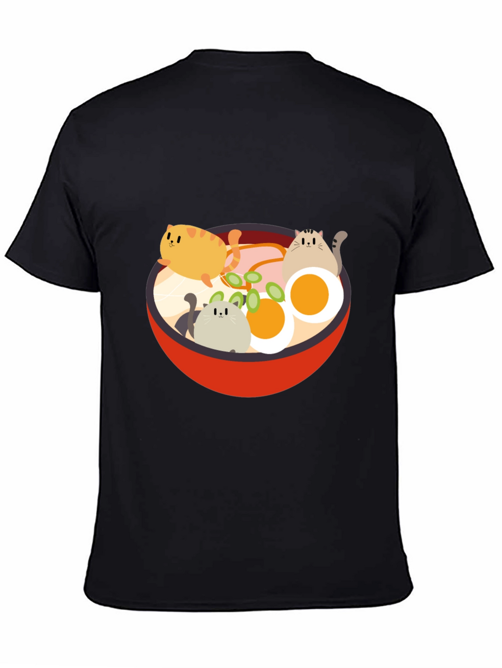 Cat Ramen T-Shirt - Kawaii Noodle Bowl Design