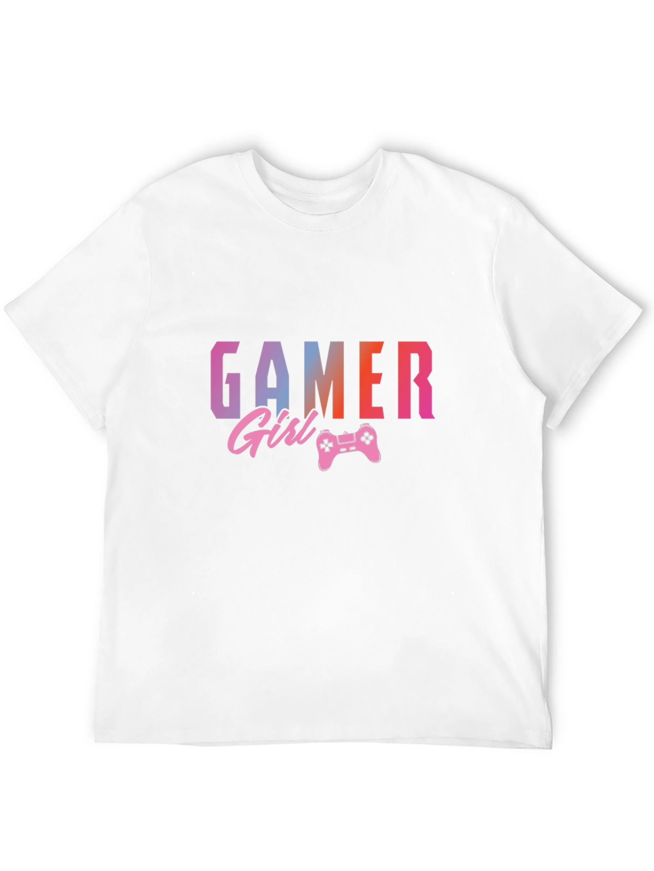 Gamer Girl Graphic Print Black T-Shirt