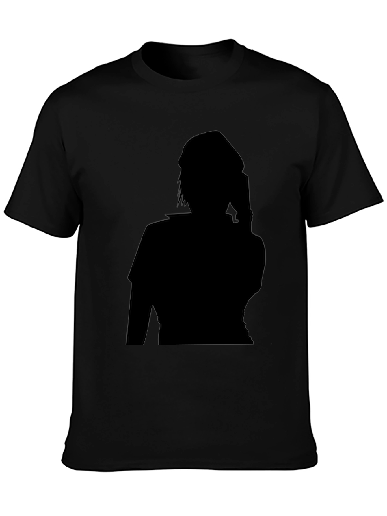 Black Graphic Tee - Shadow Figure Design