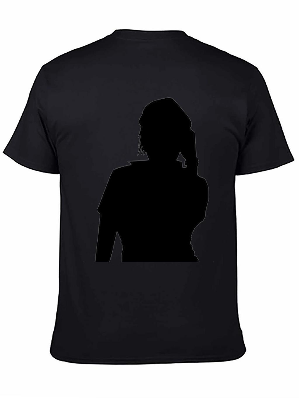 Black Graphic Tee - Shadow Figure Design