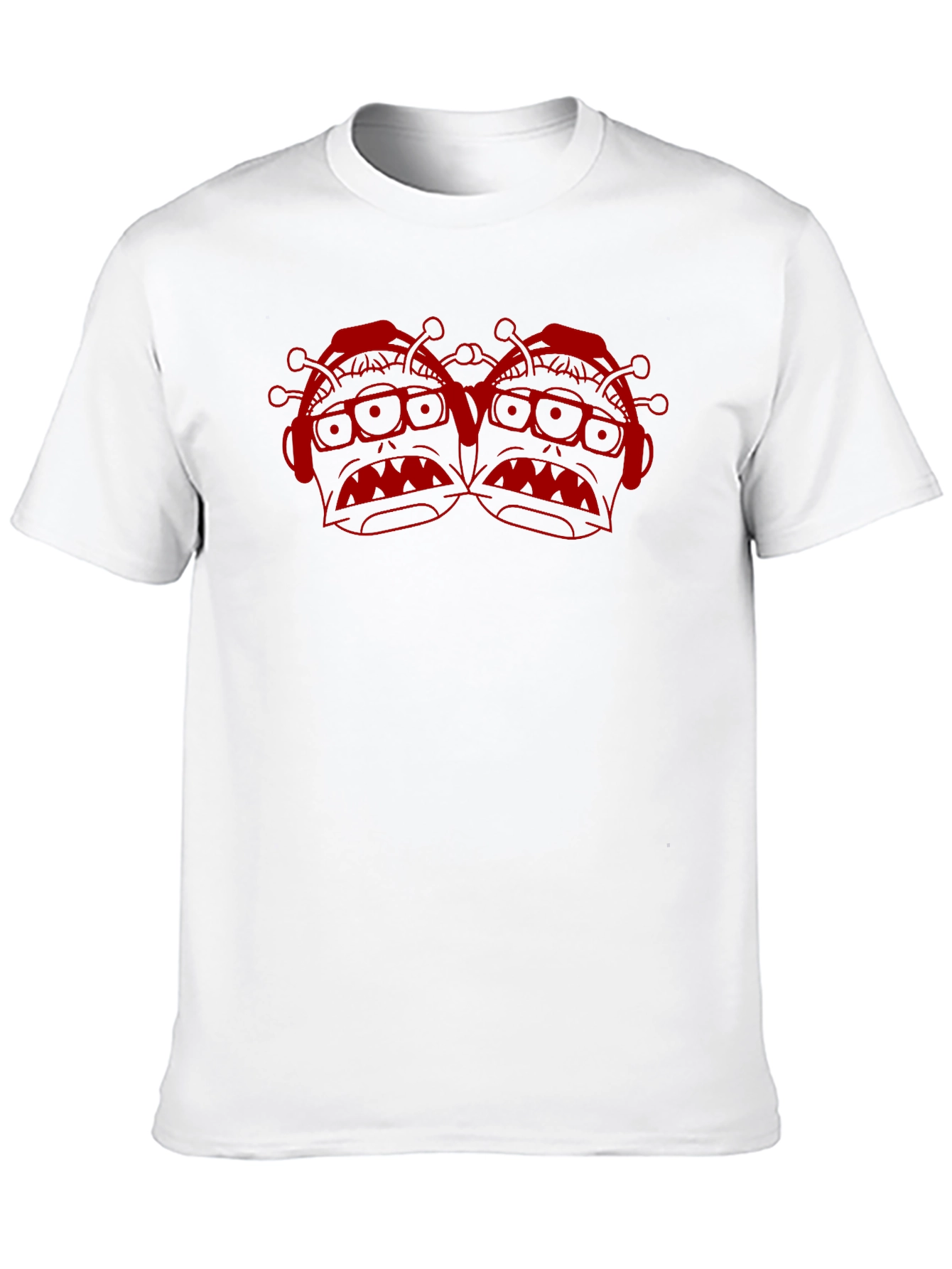 Black T-Shirt with Red Alien Graphic