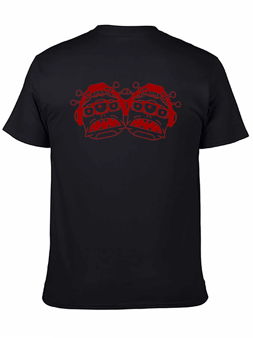 Black T-Shirt with Red Alien Graphic
