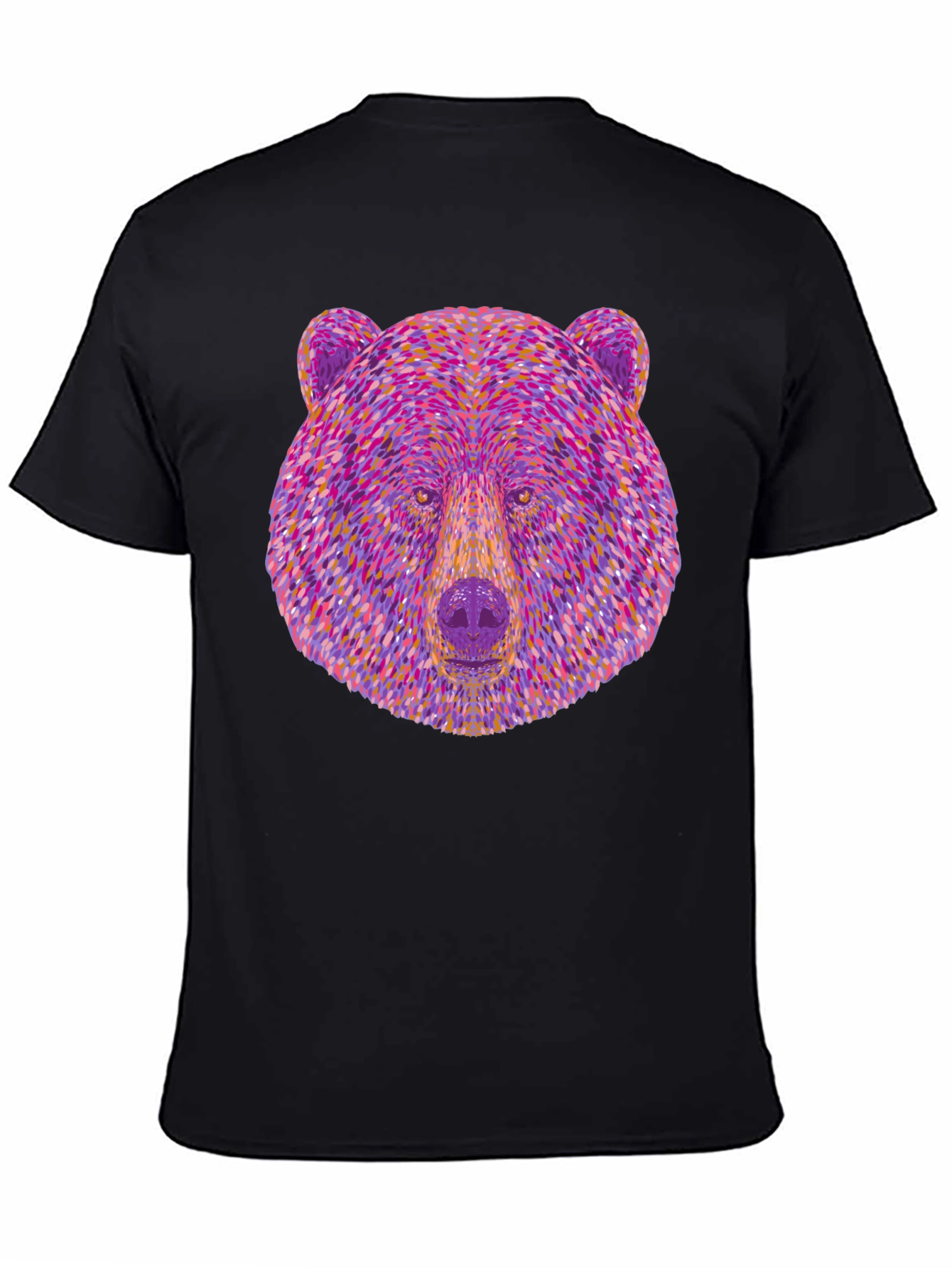 Abstract Bear Head Graphic T-Shirt