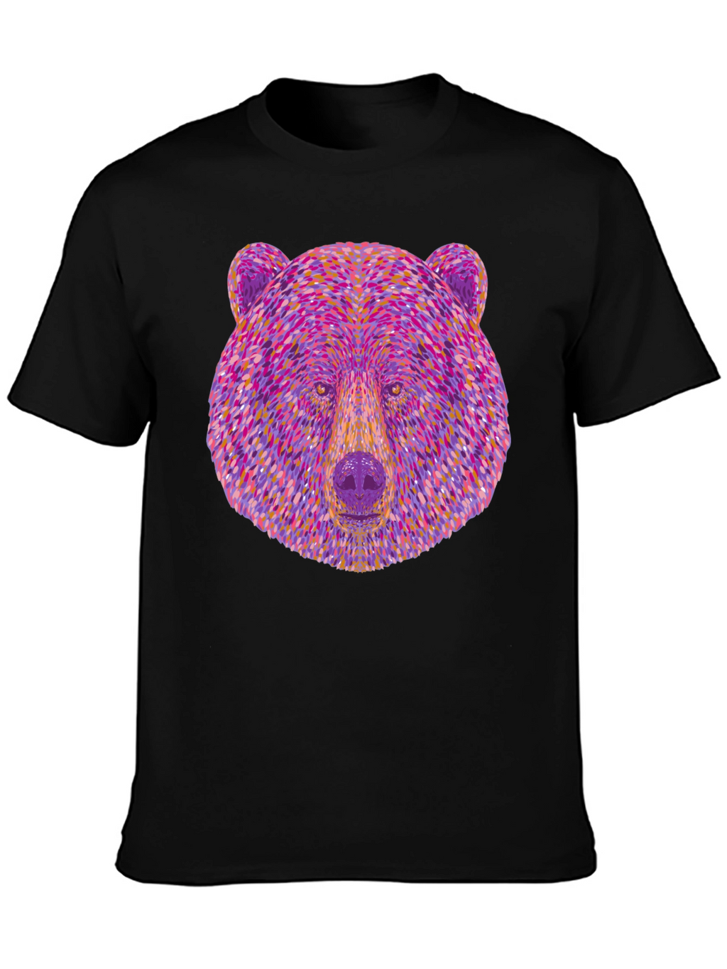 Abstract Bear Head Graphic T-Shirt