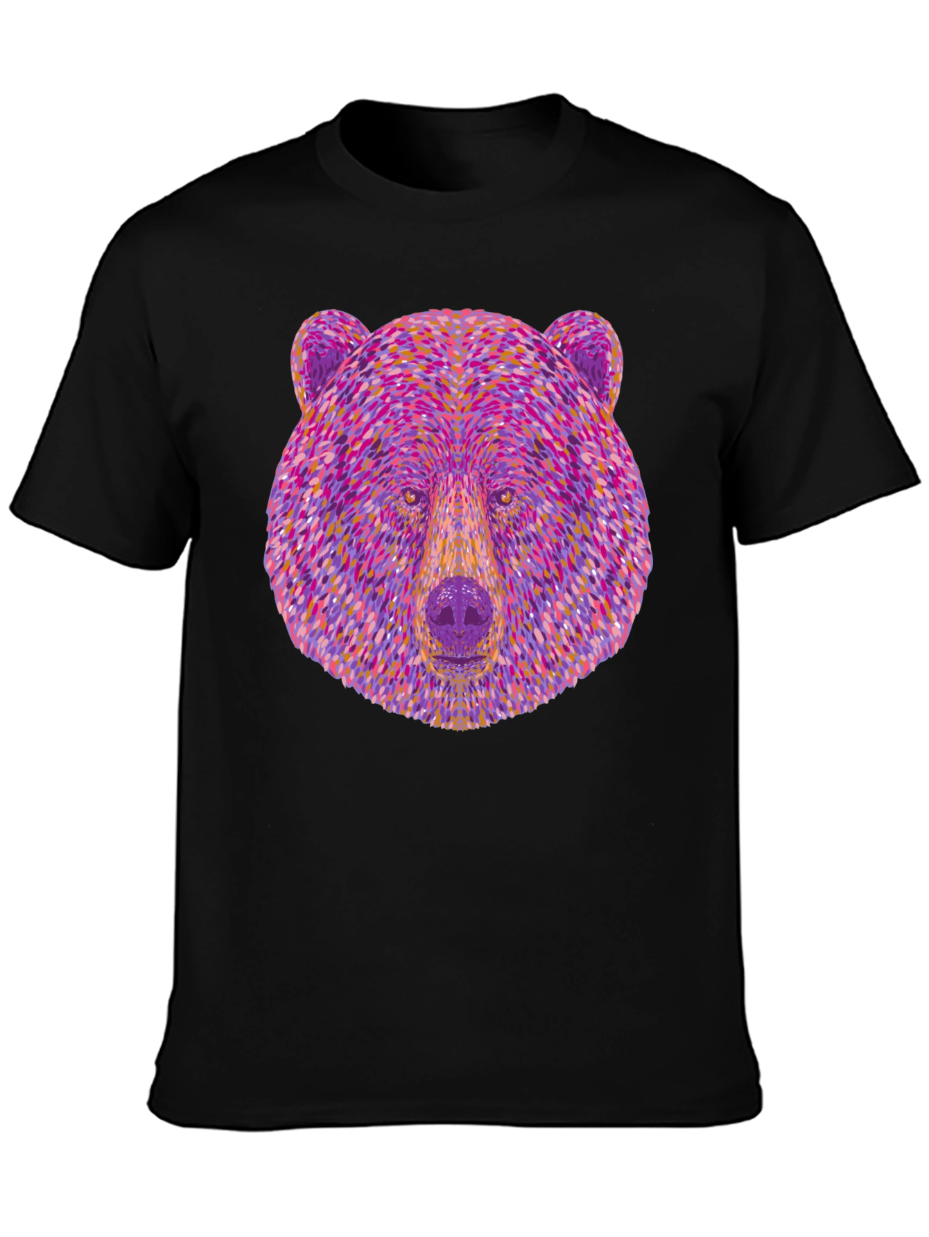 Abstract Bear Head Graphic T-Shirt