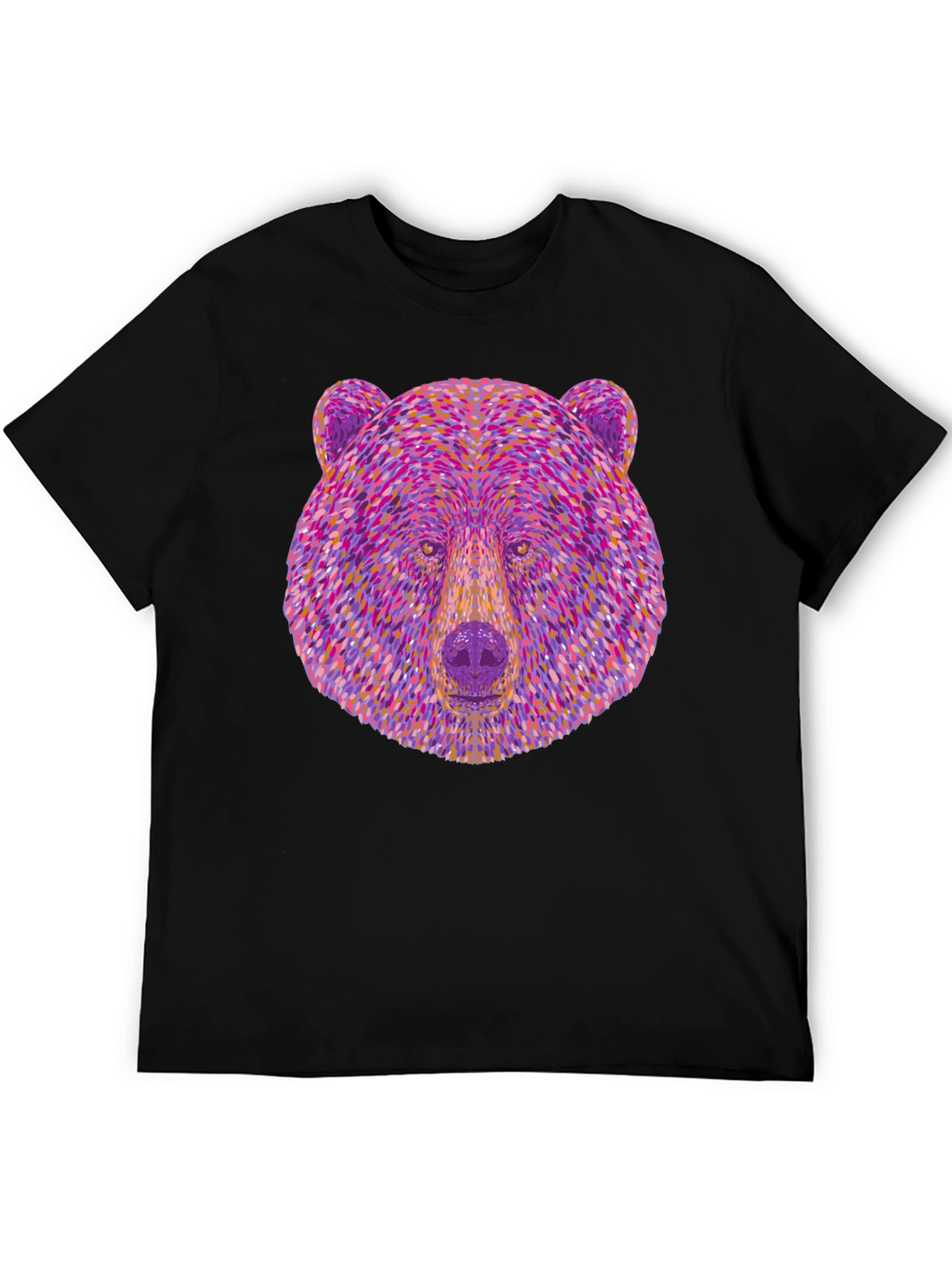 Abstract Bear Head Graphic T-Shirt