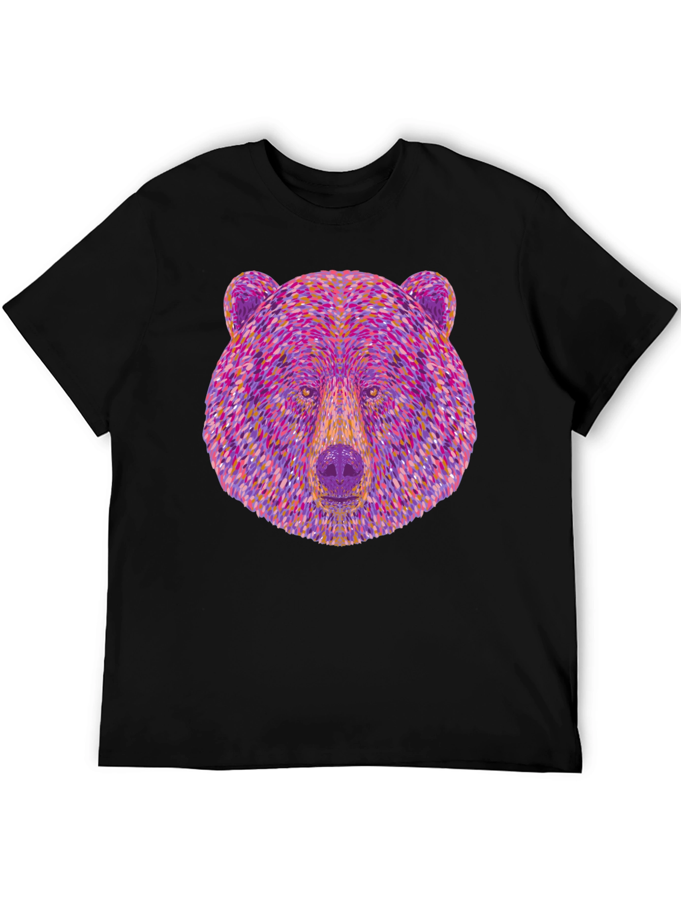 Abstract Bear Head Graphic T-Shirt