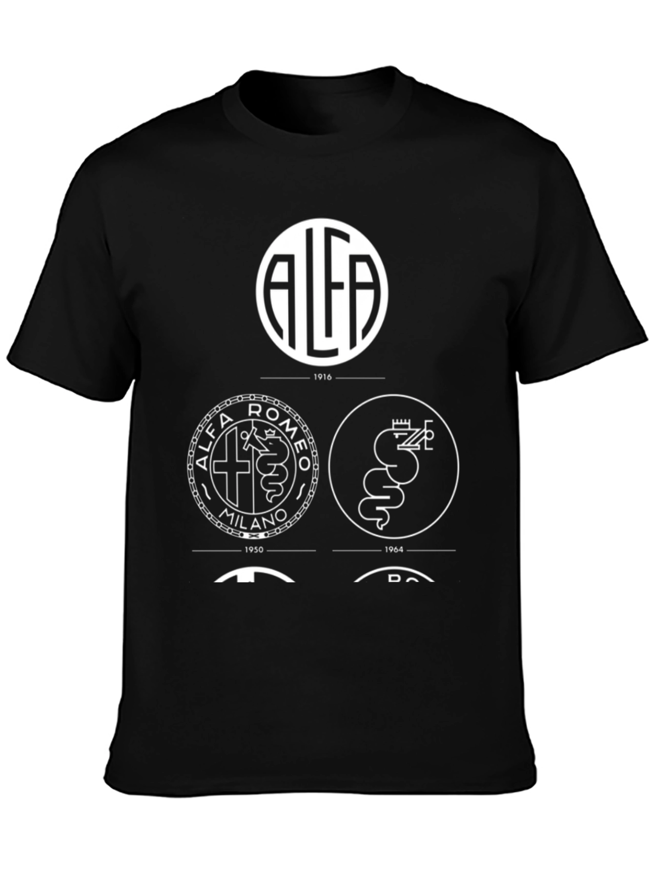 Alfa Romeo Logo Evolution Black T-Shirt