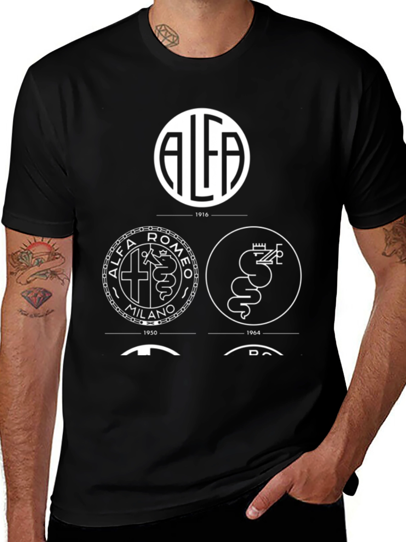 Alfa Romeo Logo Evolution Black T-Shirt