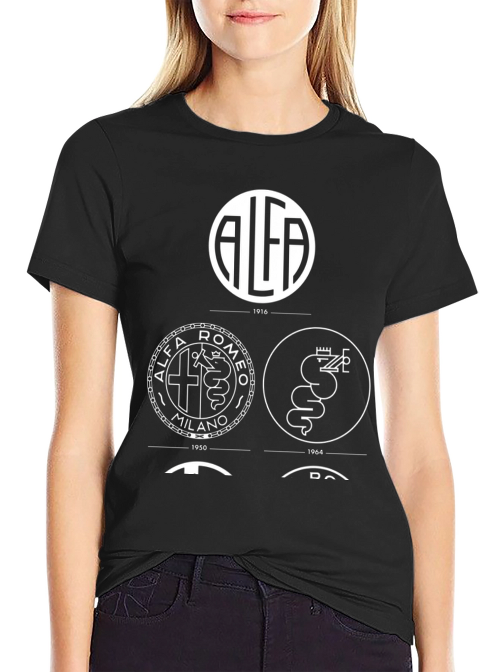 Alfa Romeo Logo Evolution Black T-Shirt