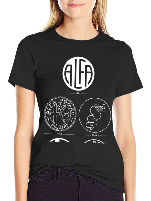 Alfa Romeo Logo Evolution Black T-Shirt