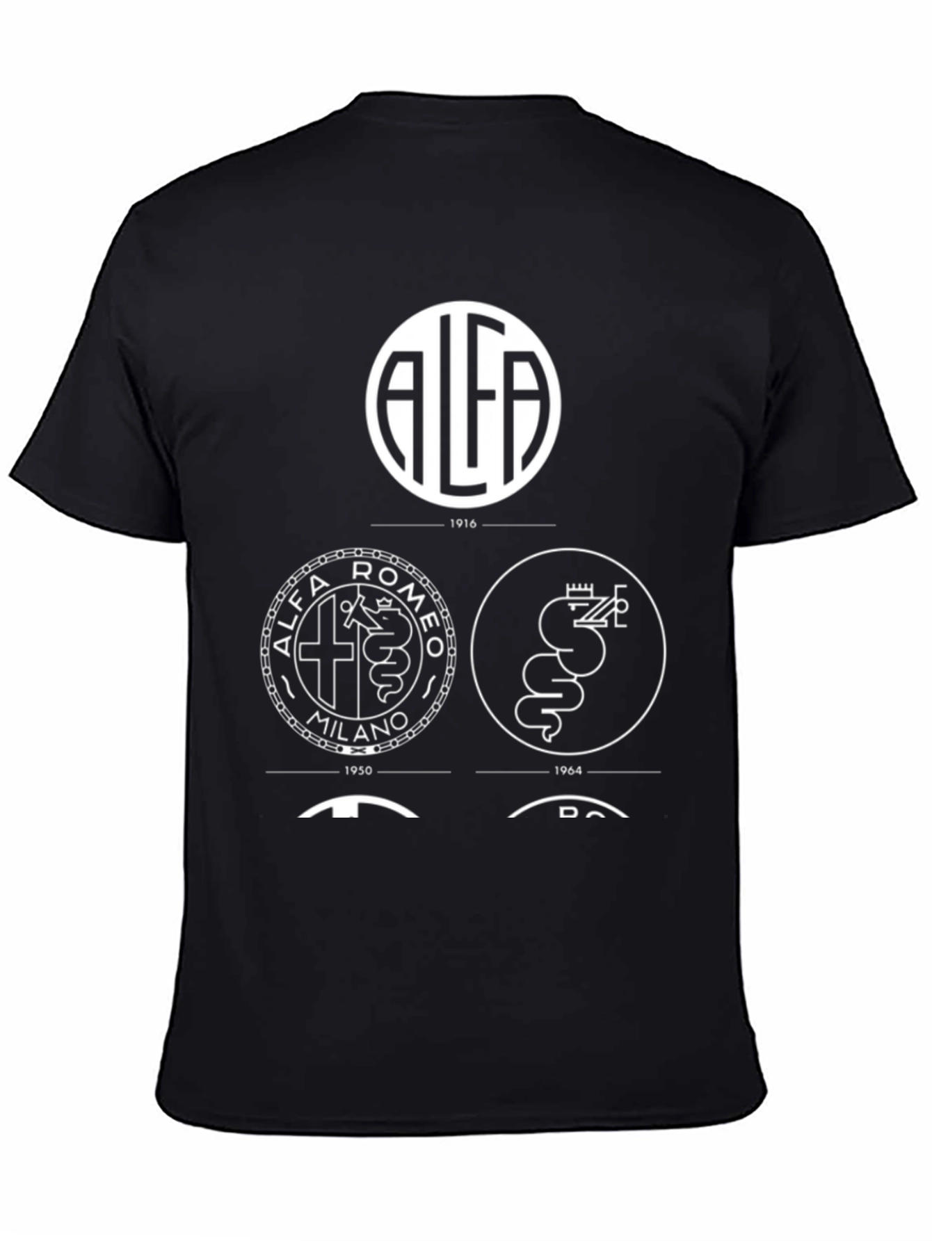 Alfa Romeo Logo Evolution Black T-Shirt