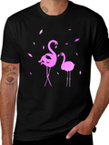 Flamingo Graphic Tee - Stylish Black T-Shirt