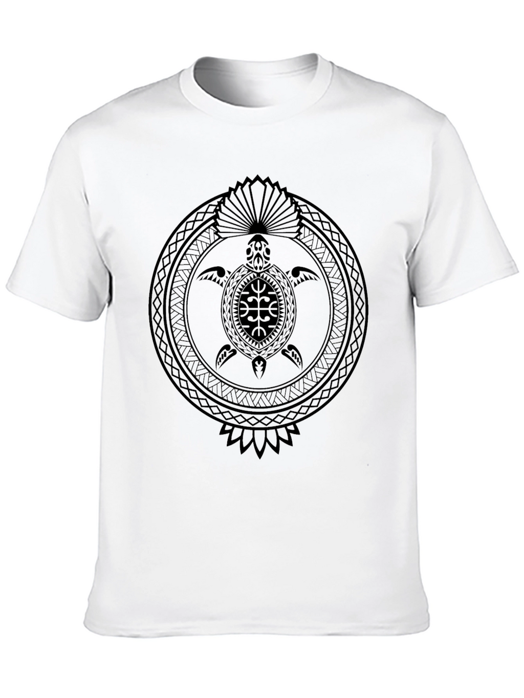 Tribal Turtle Graphic Black T-Shirt