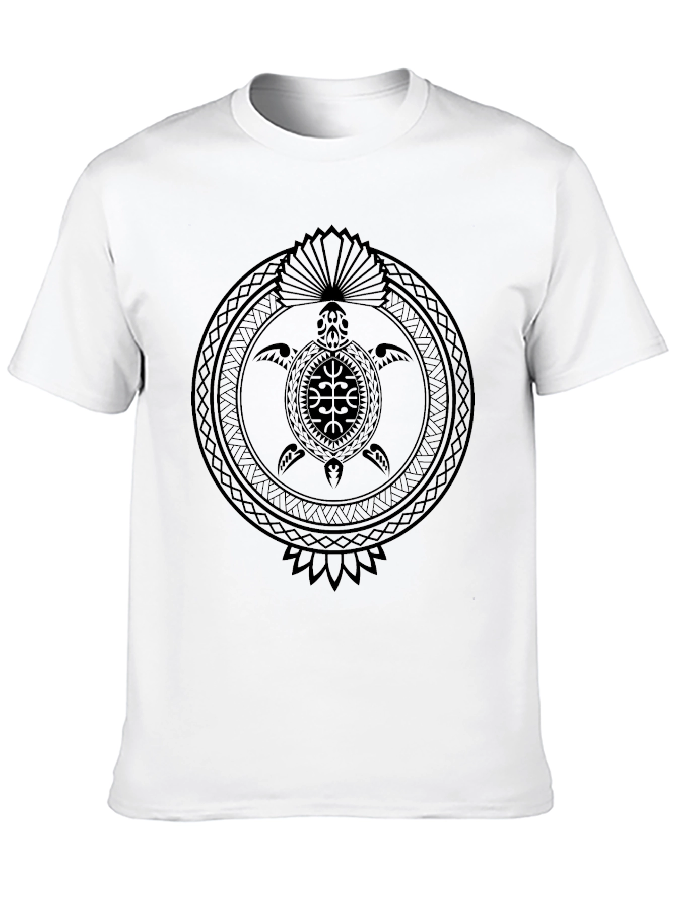 Tribal Turtle Graphic Black T-Shirt