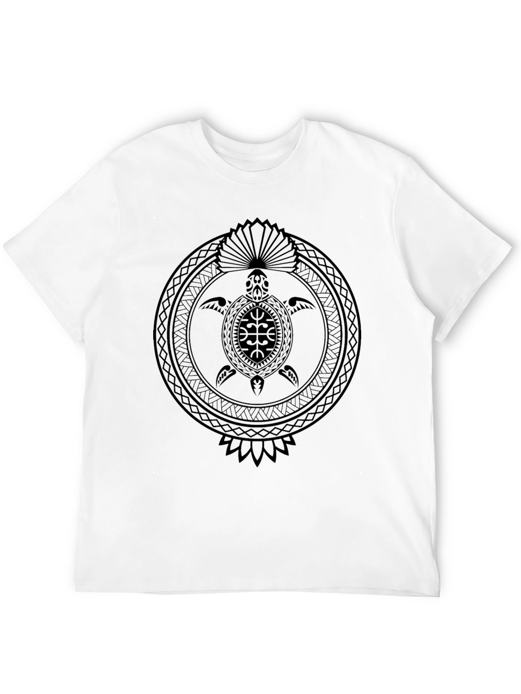 Tribal Turtle Graphic Black T-Shirt