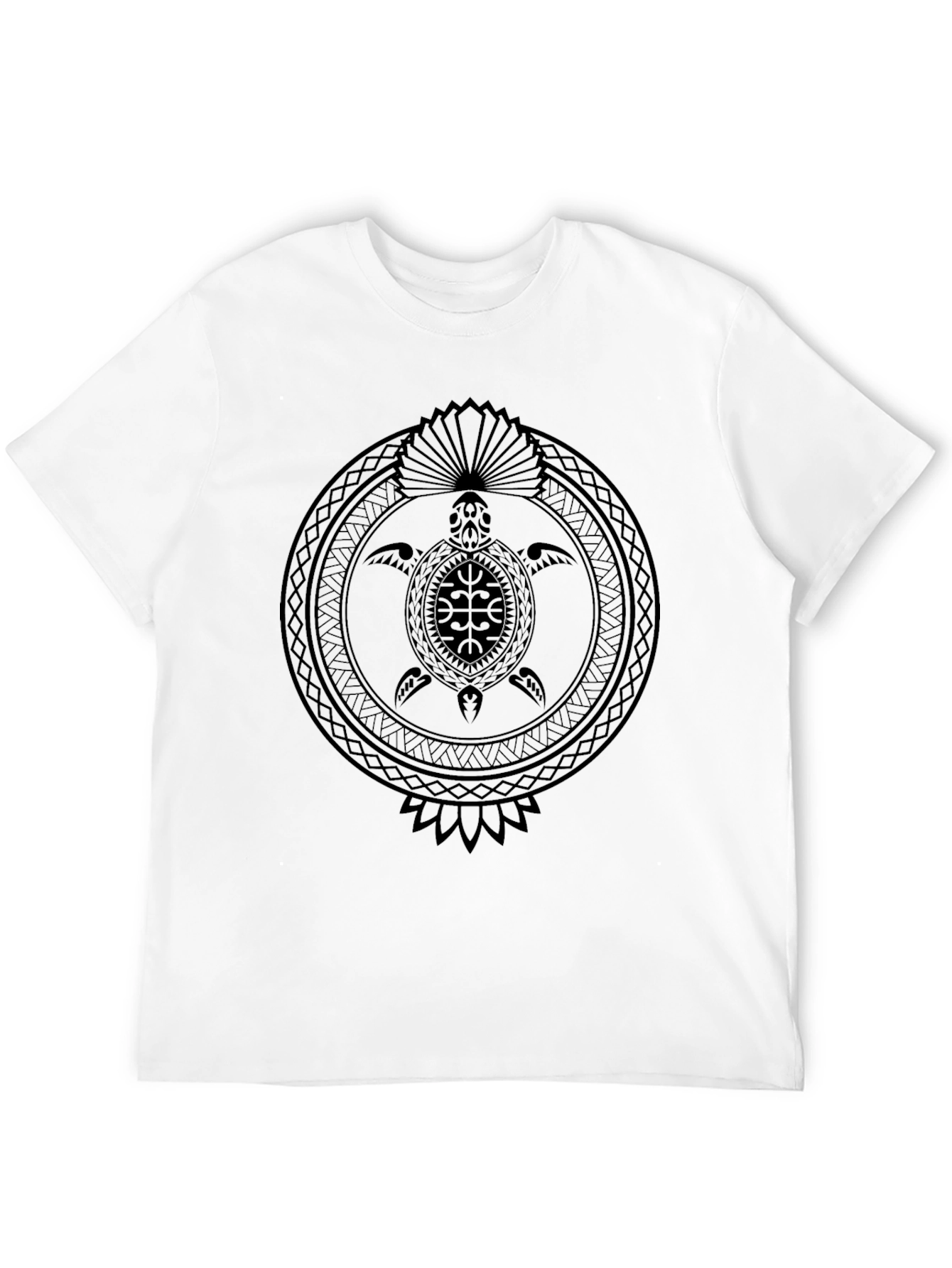 Tribal Turtle Graphic Black T-Shirt
