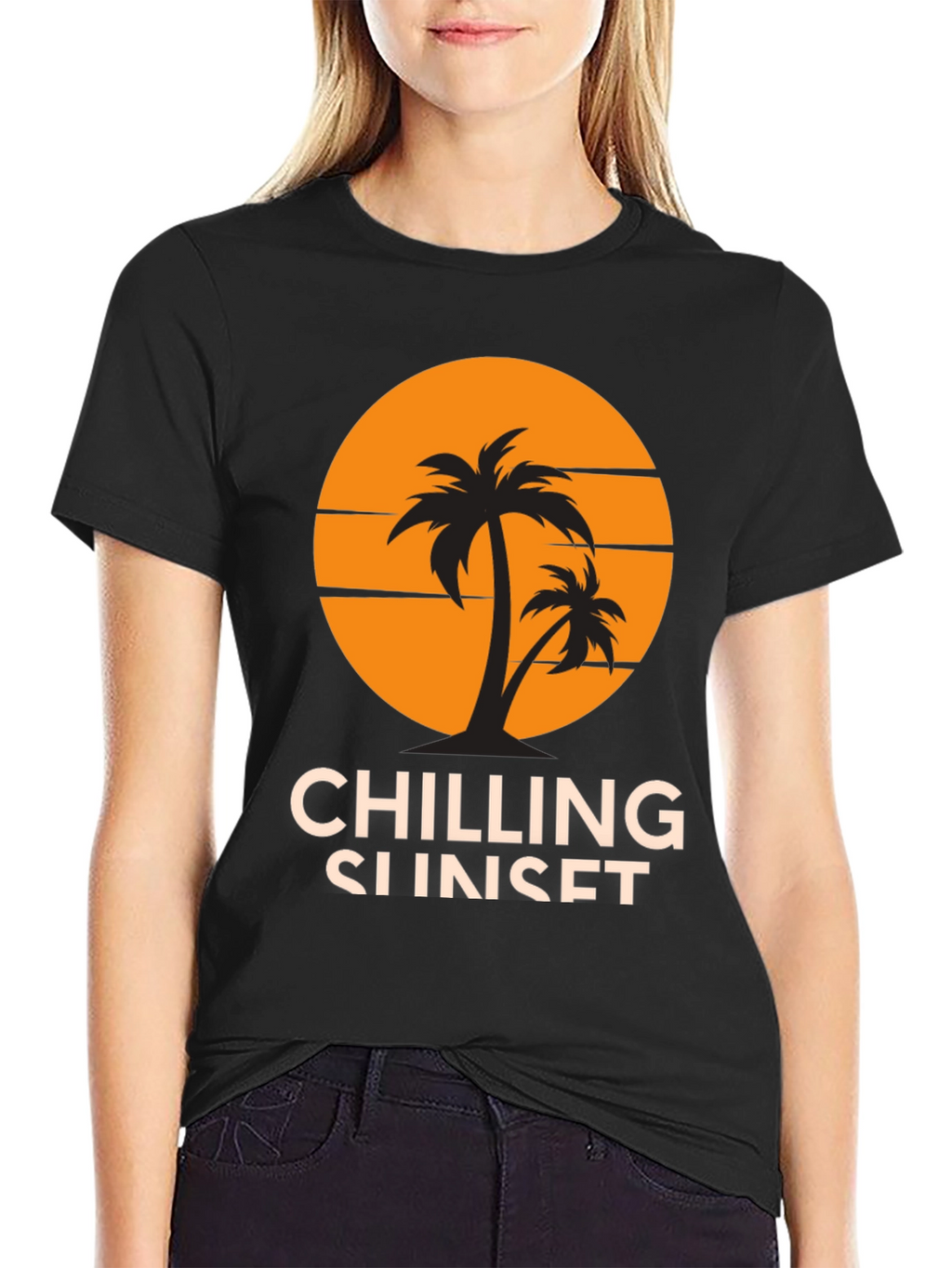 Chilling Sunset Graphic Tee - Tropical Vibes!