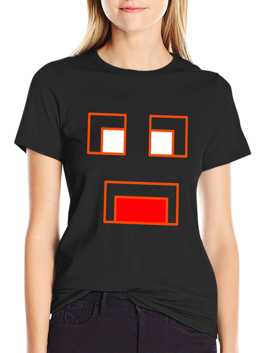 Minecraft Ghast Face Black T-Shirt