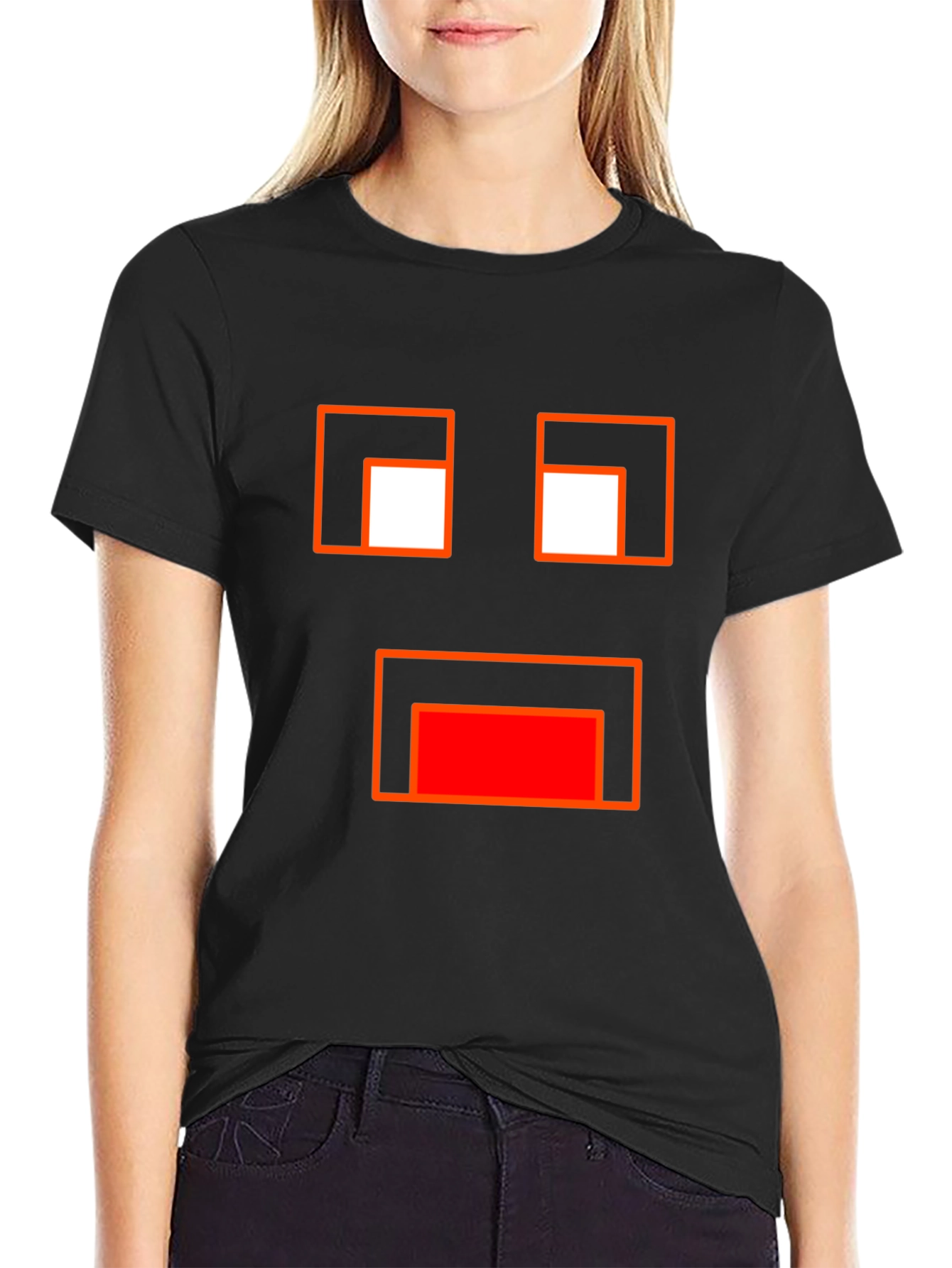Minecraft Ghast Face Black T-Shirt