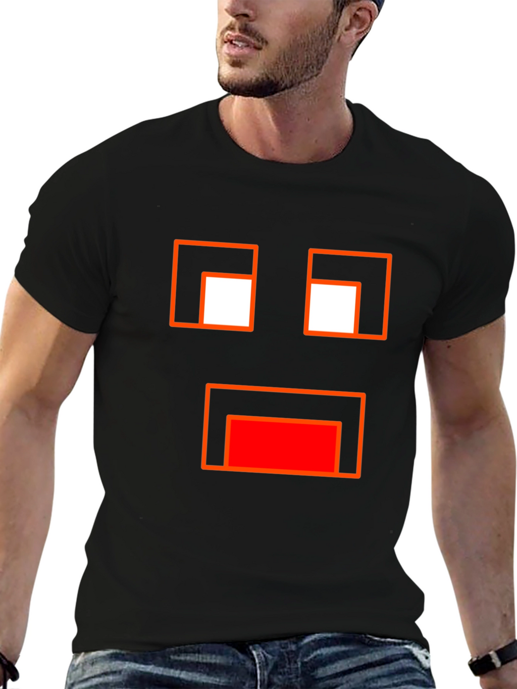 Minecraft Ghast Face Black T-Shirt