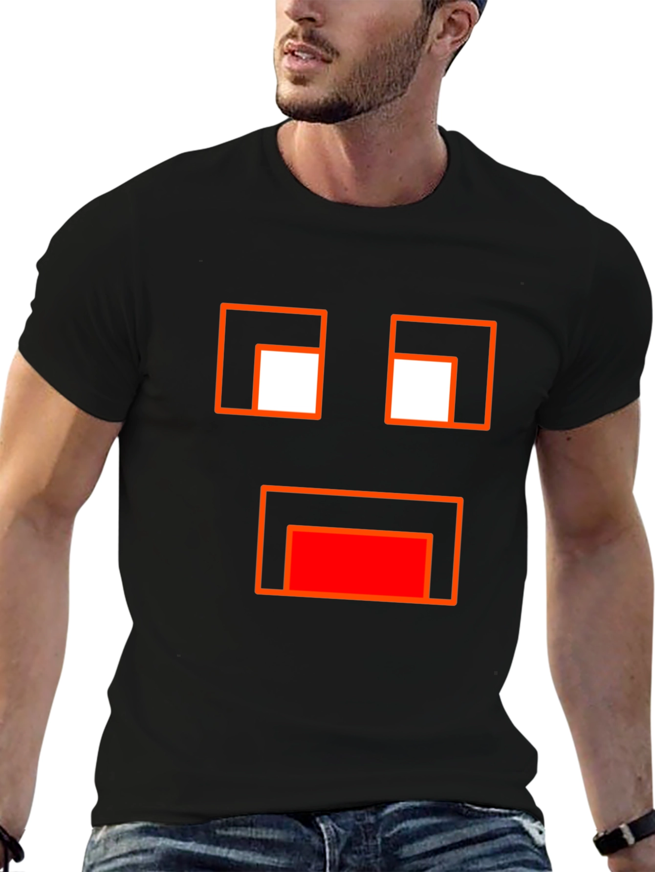 Minecraft Ghast Face Black T-Shirt