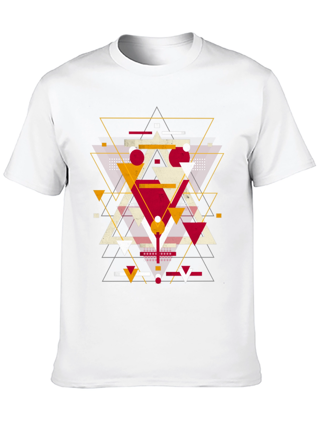 Geometric Triangle Graphic Print Black T-Shirt