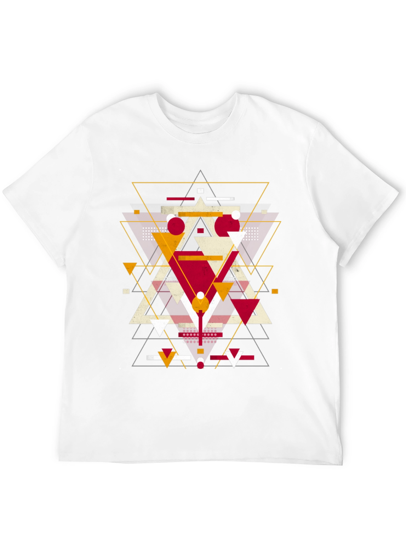 Geometric Triangle Graphic Print Black T-Shirt
