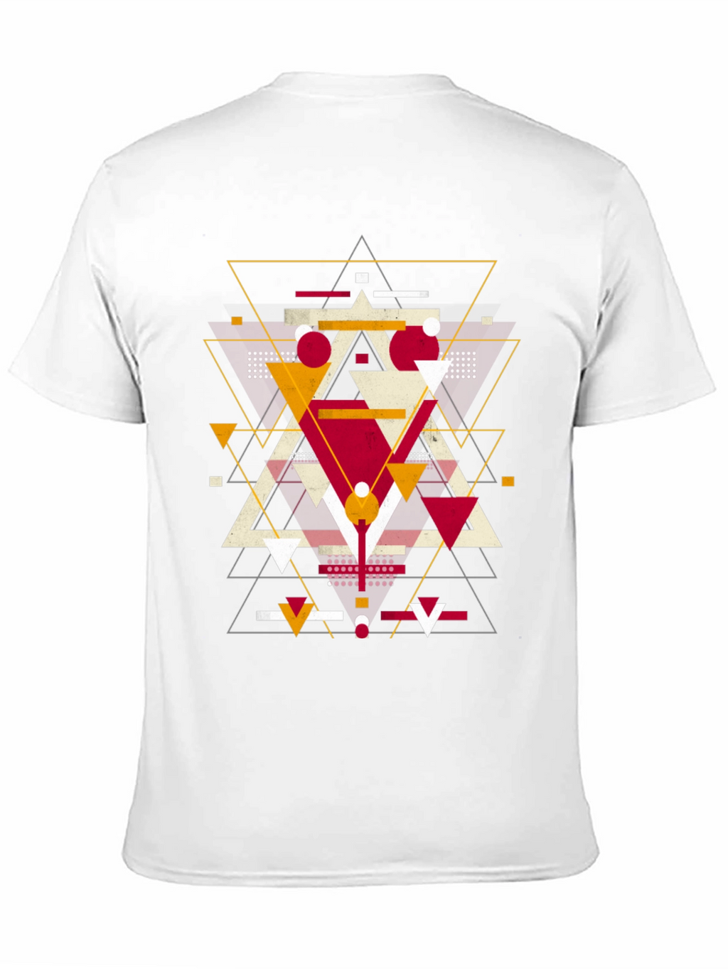 Geometric Triangle Graphic Print Black T-Shirt
