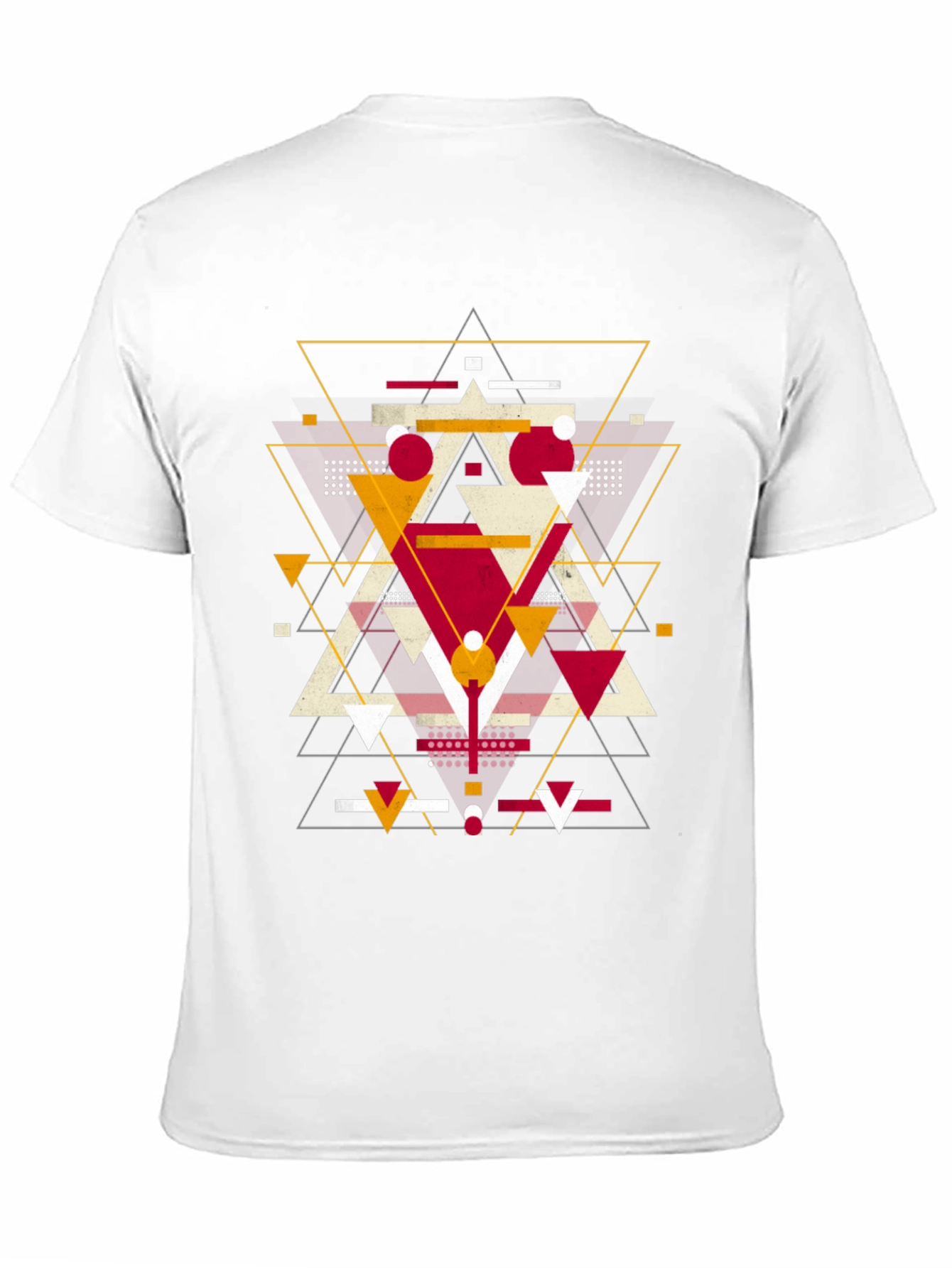 Geometric Triangle Graphic Print Black T-Shirt