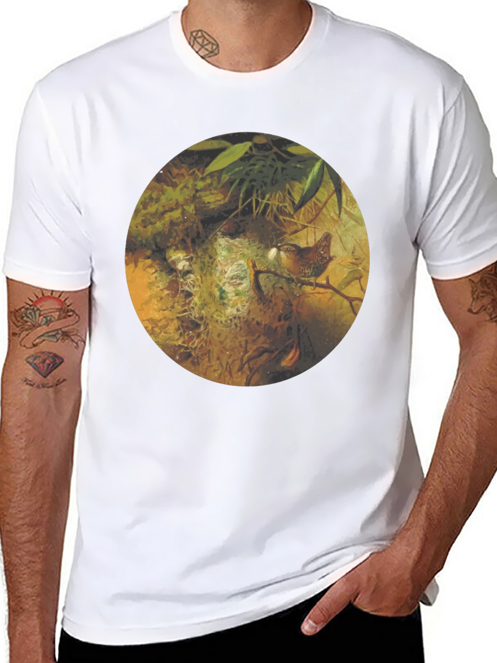 Nature Inspired Graphic Tee - Bird Nest Design