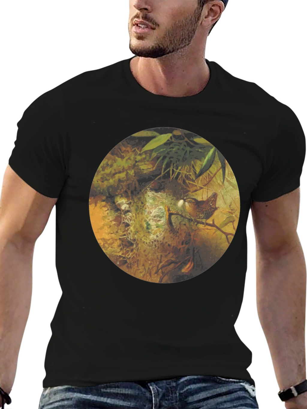 Nature Inspired Graphic Tee - Bird Nest Design