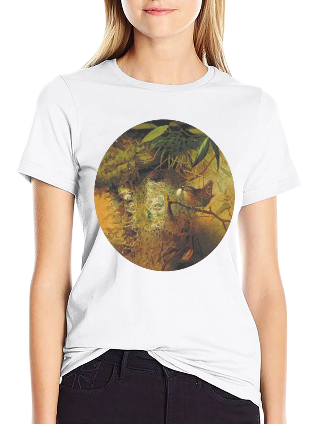 Nature Inspired Graphic Tee - Bird Nest Design