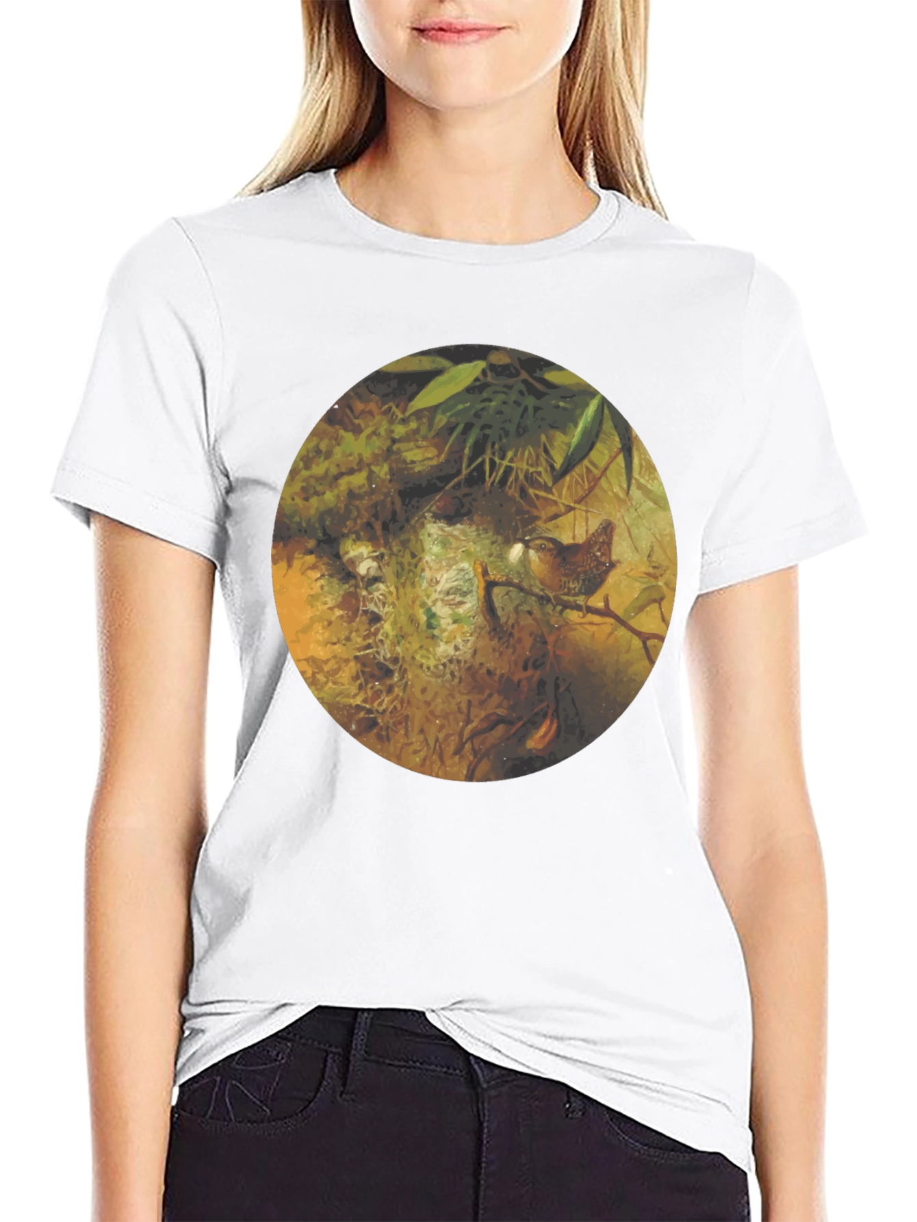 Nature Inspired Graphic Tee - Bird Nest Design