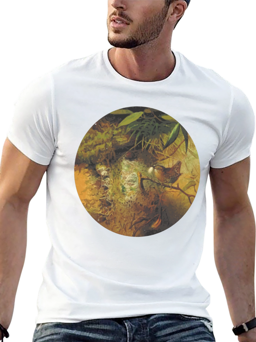 Nature Inspired Graphic Tee - Bird Nest Design