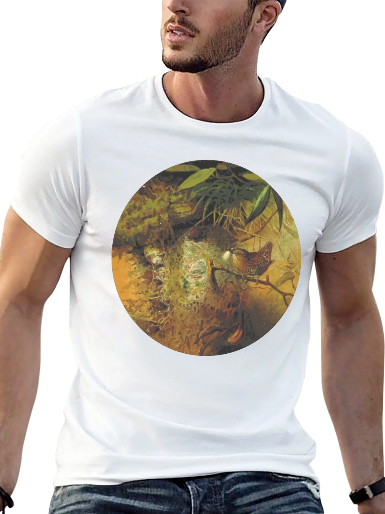 Nature Inspired Graphic Tee - Bird Nest Design