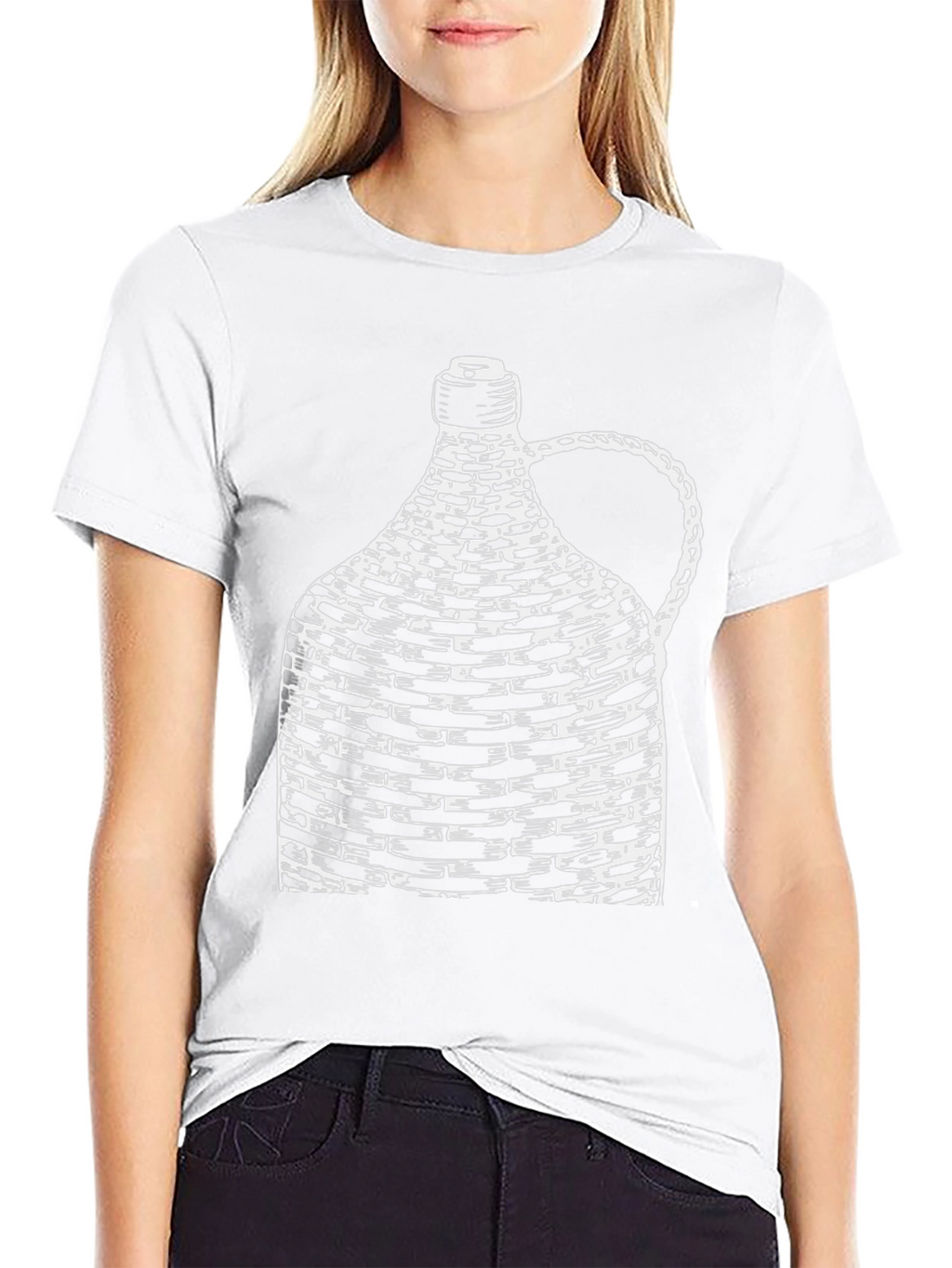 Unique Wine Bottle Graphic Tee - Black