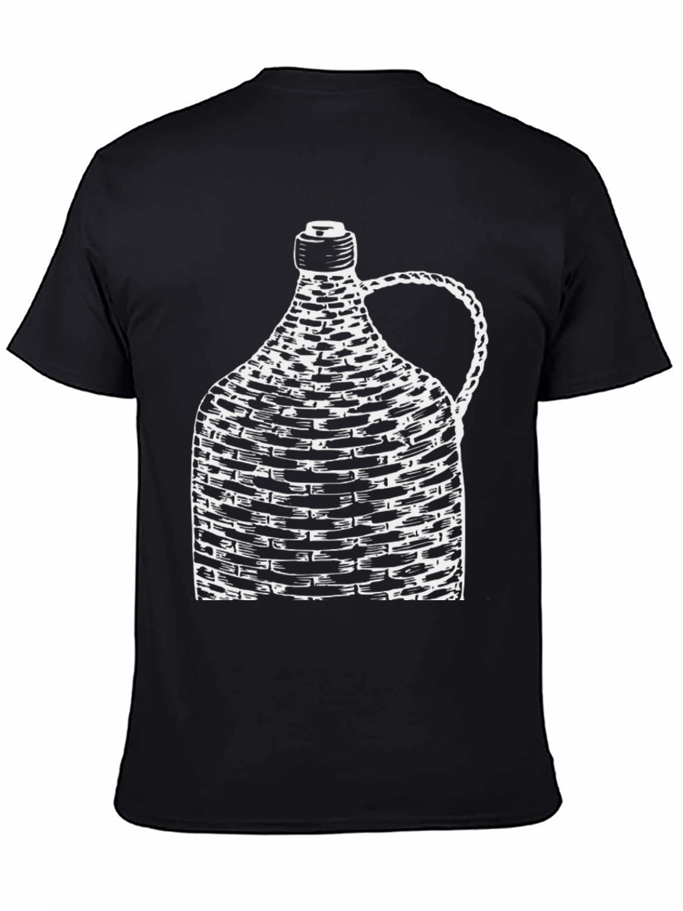 Unique Wine Bottle Graphic Tee - Black